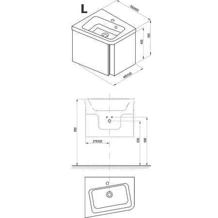 Тумба под раковину Ravak SD 10° 55 L X000000739
