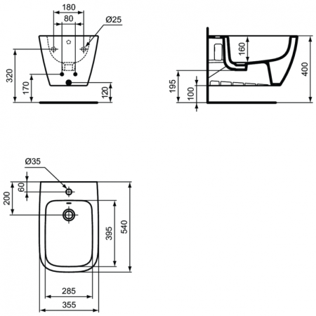 Подвесное биде Ideal Standard i.life B, T4615HY