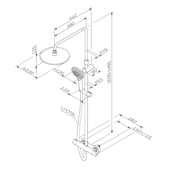 Душевая система Am.Pm Like F0780422