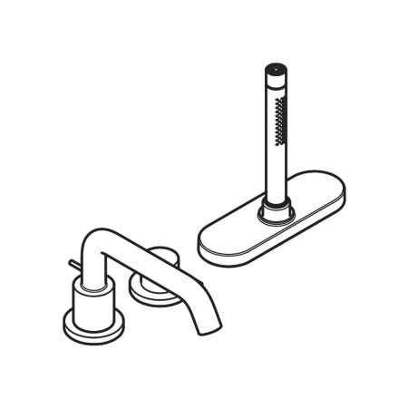 Смеситель на борт ванны 3 отвесртия Hansgrohe Tecturis S 73447140 шлифованная бронза