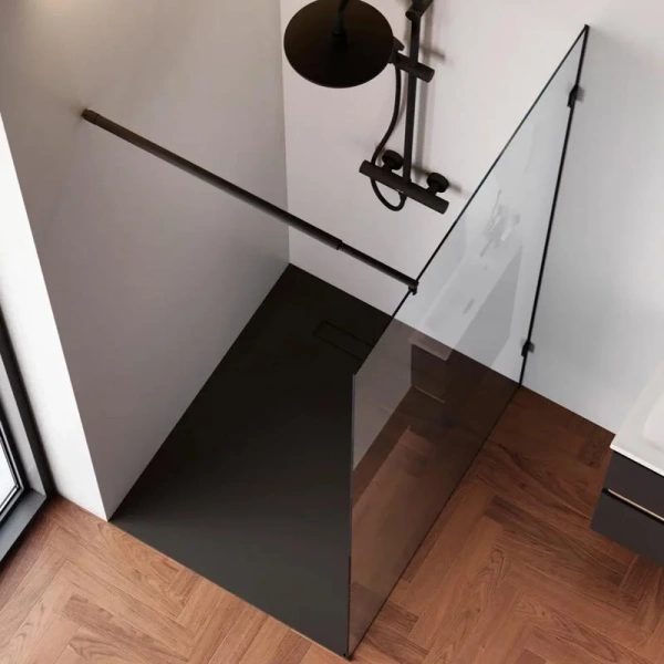 Душевая перегородка 110 см Am.Pm X-Joy W94WI-110-F1-BTE черный матовый