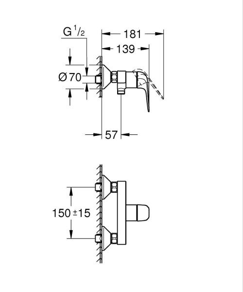 Смеситель для душа однорычажный Grohe Euroeco New 32740 001 (32740001) хром