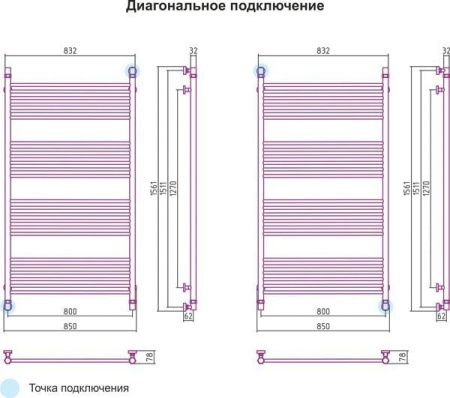 Водяной полотенцесушитель Сунержа Богема 00-0102-1580
