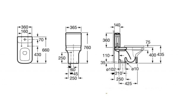 Унитаз компакт Roca Dama 342321001