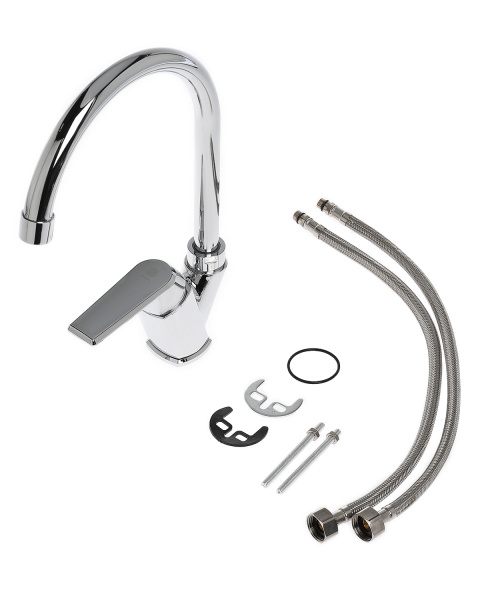 Смеситель для кухни однорычажный полимерный OneLife P02-000cr хром