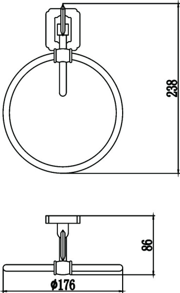 Держатель для полотенец кольцевой Savol 64 S-006460
