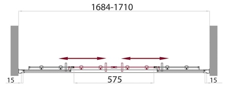 Душевая дверь (170х185) BelBagno UNO-BF-2-170-C-Cr