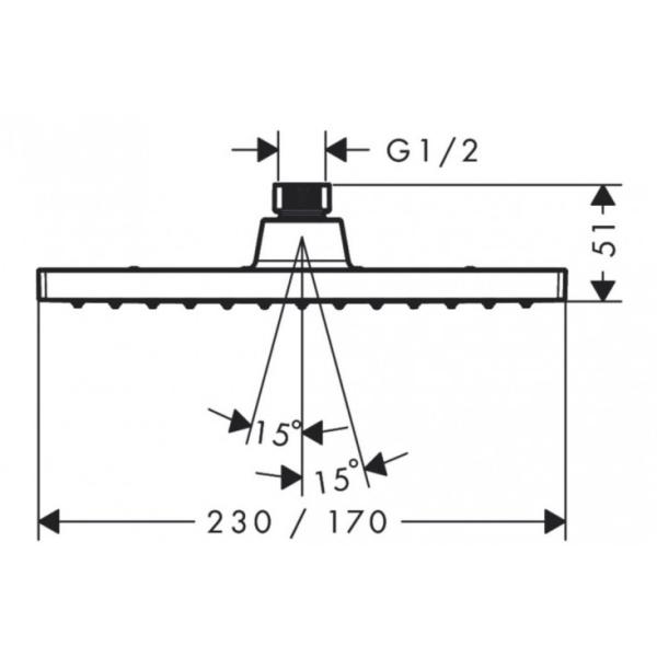Верхний душ Hansgrohe Vernis Shape 230 1jet Green 26094000, хром Верхний душ Hansgrohe Vernis Shape 230 1jet Green 26094000, хром