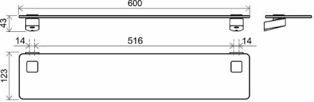 Стеклянная полка Ravak 10° X07P567