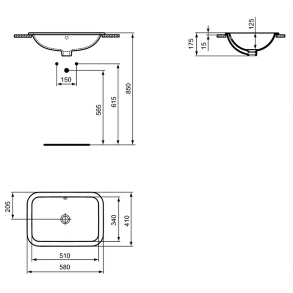 Раковина полувстраиваемая Ideal Standard Connect 58 E505901
