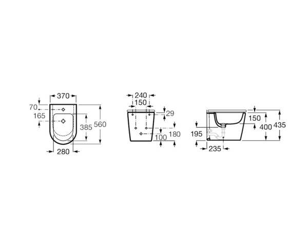 Биде напольное Roca Inspira round  BTW,  357527660 кофейный