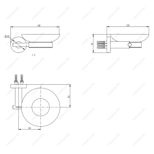 Мыльница стеклянная Melana MLN-861010-1