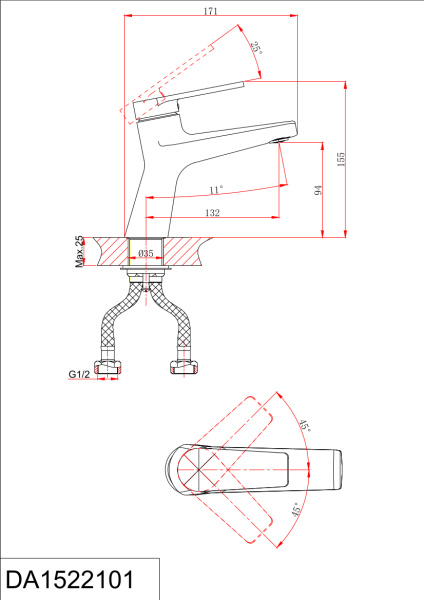 Смеситель D&K для раковины Bayern.Fürth DA1522105