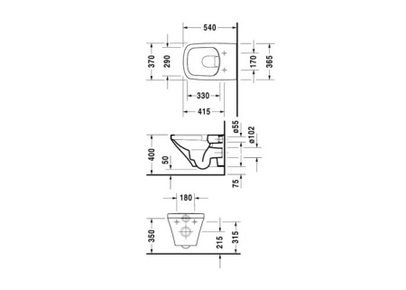 Унитаз подвесной с сиденьем Duravit DuraStyle 2538090000+0063790000