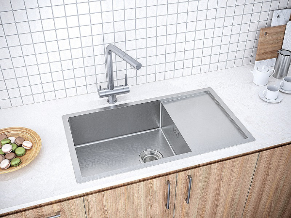 Кухонная мойка Paulmark Platte PM807844-BS брашированная нерж.сталь