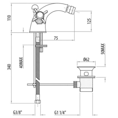 Смеситель для биде Tiffany World TW1736017V0br
