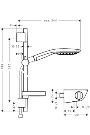 Душевой гарнитур Hansgrohe Ecostat Select 27036000