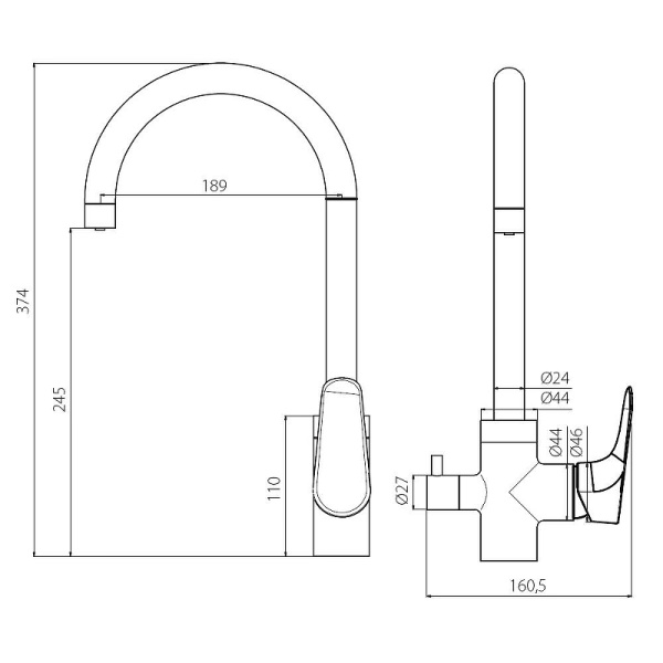 Смеситель для кухни Damixa Merkur 400730000