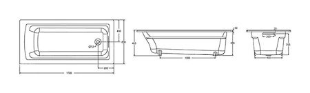 Ванна чугунная (170x80) Jacob Delafon Archer E6D904-0 без ручек