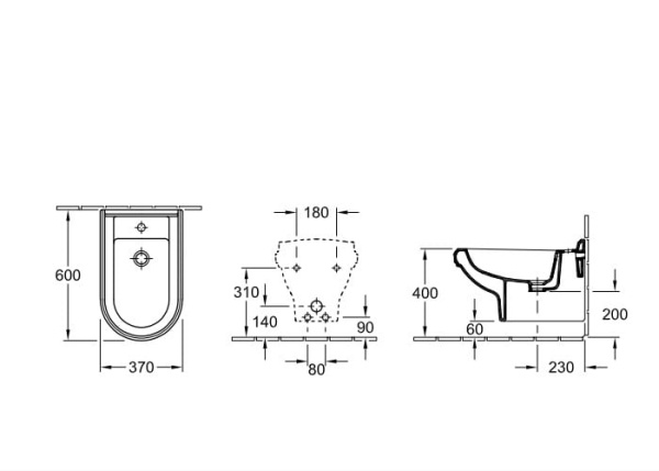 Биде подвесное Villeroy&Boch Hommage 7441B0R2