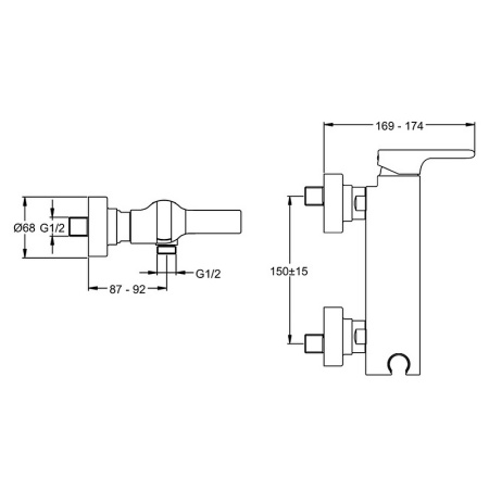 Смеситель для душа Jacob Delafon Singulier E10869-CP