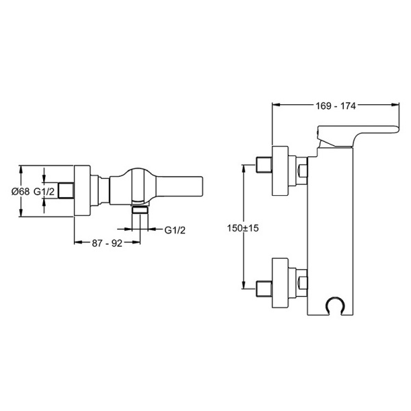 Смеситель для душа Jacob Delafon Singulier E10869-CP
