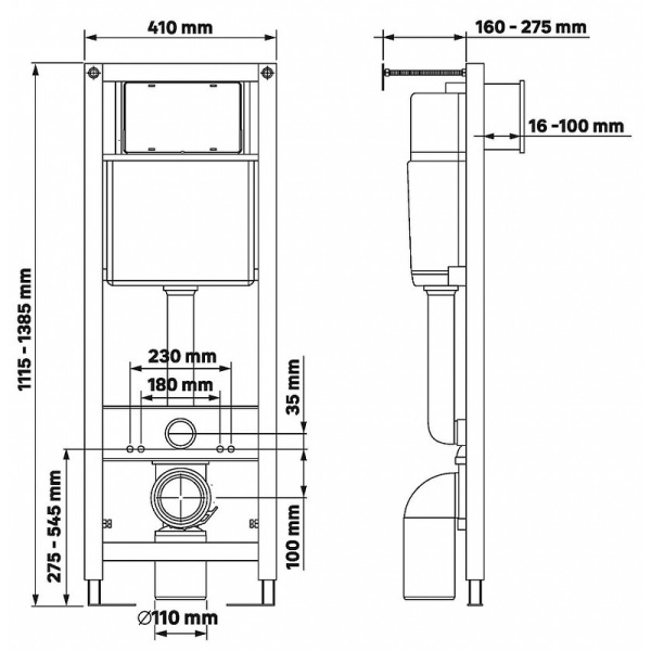Комплект унитаза с инсталляцией Berges 043366 с клавишей смыва