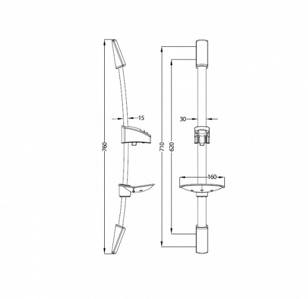 Стойка для душа с мыльницей 760 мм IDDIS (A30311)