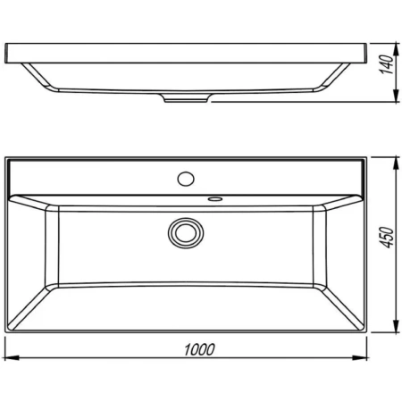 Раковина встраиваемая сверху (100х45) Style Line Asti СС-00002464 белый