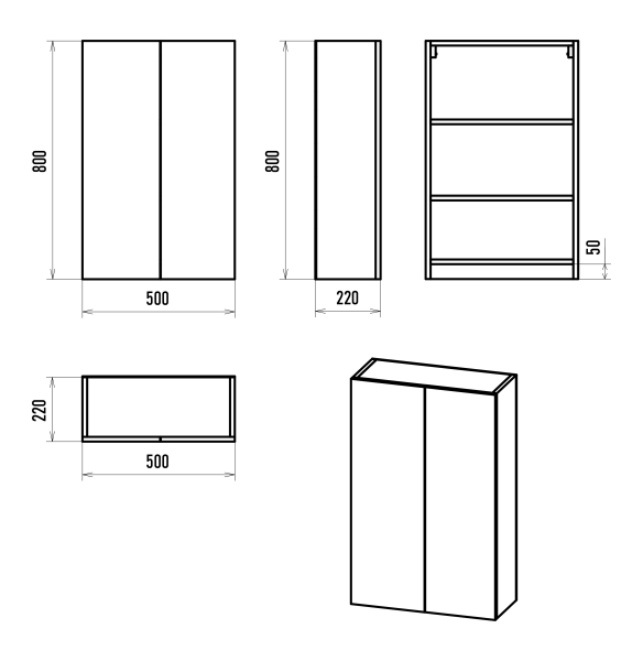 Шкаф Misty Поло 50  О-Пол08050-014По