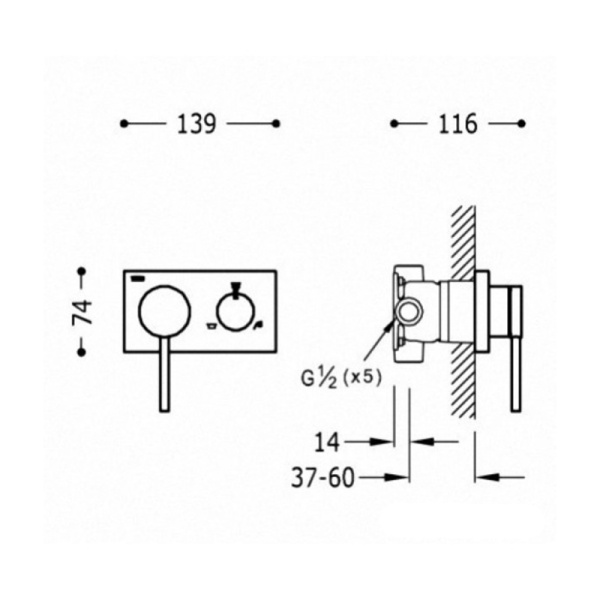 Смеситель для душа Tres 3V 21027399 хром
