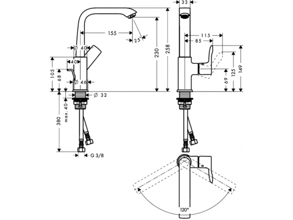 Смеситель для раковины Hansgrohe Metri 31187000