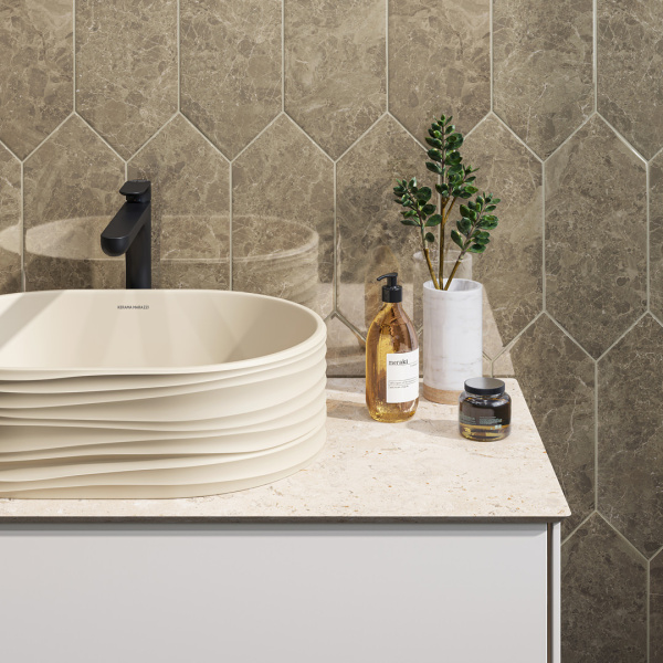 Столешница под раковину Kerama Marazzi Plaza Про Лаймстоун АТ PL5.DD590500R\100