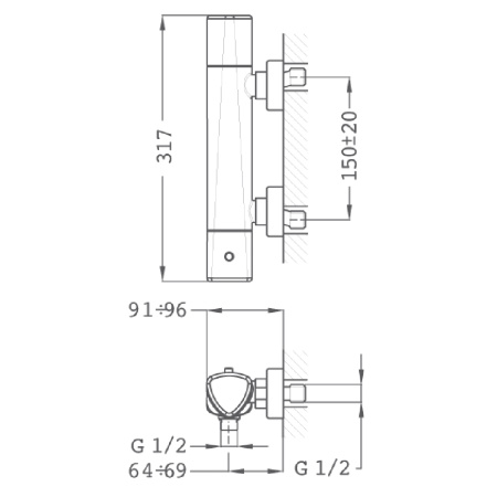 Смеситель термостат для душа Teka Itaca 672010200