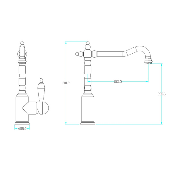 Смеситель для мойки Boheme Tradizionale Oro 102 Смеситель для мойки Boheme Tradizionale Oro 102