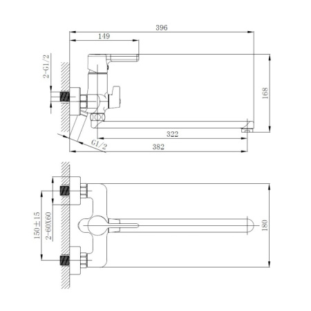 Смеситель для ванны Haiba HB22814-7