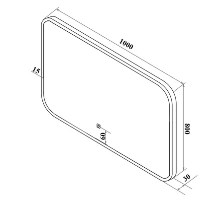 Зеркало RUNO с подсветкой 1000х800 Руан Led (00-00001290)