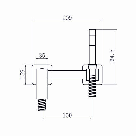 Смеситель настенный с гигиенической лейкой Fashun A57504-7