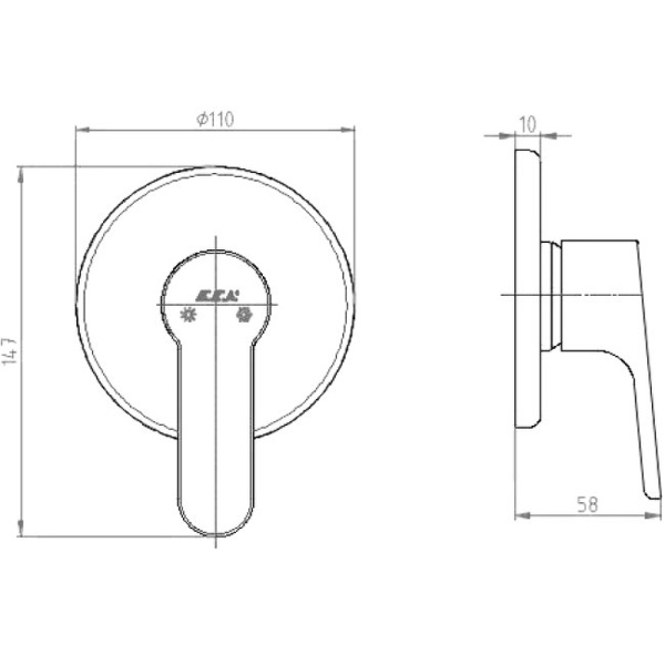 Смеситель для душа E.C.A. Luna 102167106EX-Y