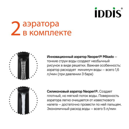 Смеситель для умывальника IDDIS Slide с кнопочным управлением (SLIBLBTi01)