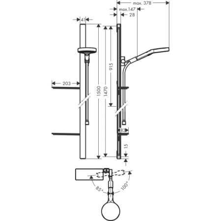 Душевой набор (гарнитур) Hansgrohe Rainfinity 27673000