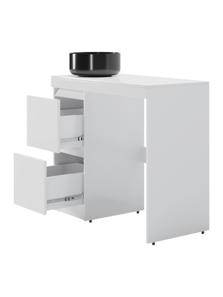 Тумба напольная под стиральную машину с раковиной Orange Sistema STM-100TUW+B07-345B белый