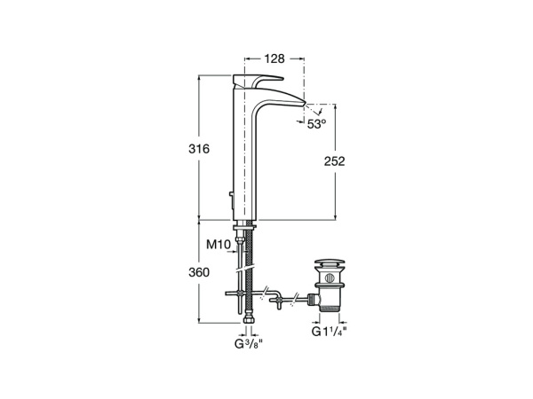 Смеситель для раковины Roca Thesis 5A3450C00