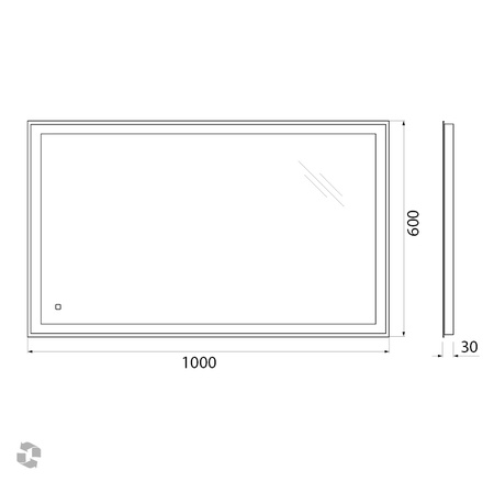 Зеркало BelBagno SPC-GRT-1000-600-LED-TCH