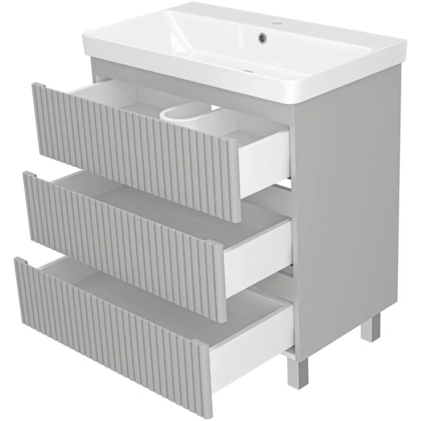 Тумба с раковиной 80 Brevita Victory УТ000023606 серый шелк