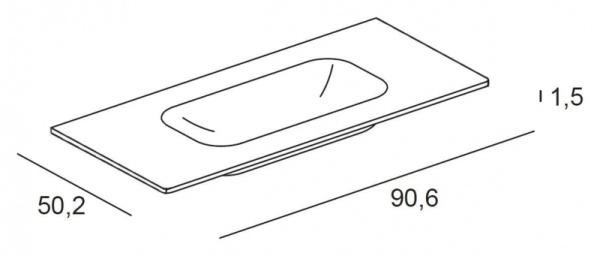 Раковина-моноблок Eurolegno Glamour CRG502V1R906 bi*1отв