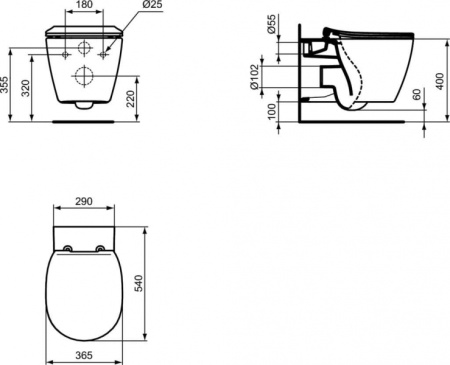Унитаз подвесной Ideal Standard DEA Aquablade T348801