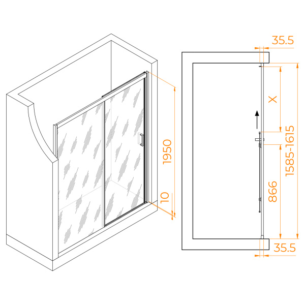 Душевая дверь 160 см RGW Passage PA-017-B 350801716-24 матовое