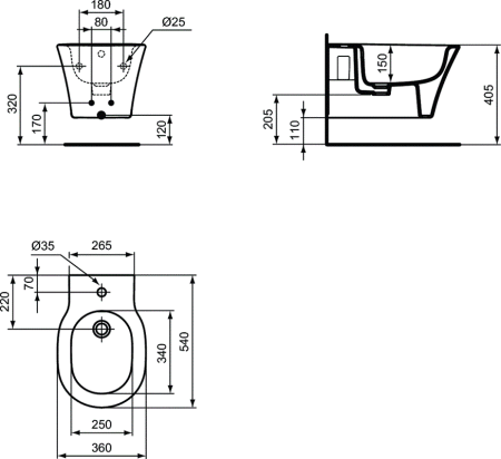 Комплект инсталляция + биде Ideal Standard Prosys Connect Air D212101