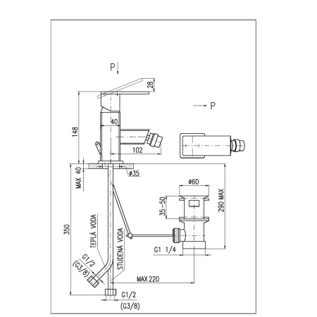 Смеситель для биде Rav Slezak Loira LR545.5KZ